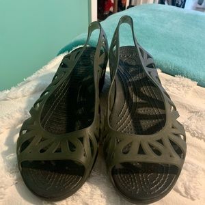 Crocs Jelly Shoe Wedge Comfort Washable Sandals Women’s Size 10 Never Worn